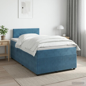 vidaXL Boxspringbed met matras Blauw 120 x 190 cm Fluweel