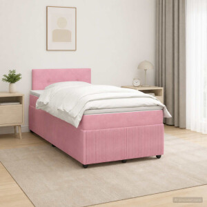 vidaXL Boxspringbed met matras Roze 120 x 200 cm Fluweel