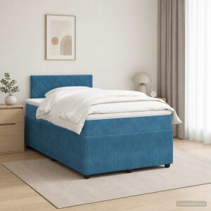 vidaXL Boxspringbed met matras Blauw 120 x 190 cm Fluweel