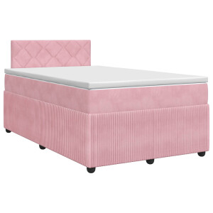 vidaXL Boxspringbed met matras Roze 120 x 190 cm Fluweel
