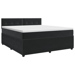 vidaXL Boxspringbed met matras Zwart 140 x 190 cm Fluweel