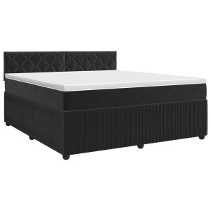 vidaXL Boxspringbed met matras Zwart 140 x 190 cm Fluweel