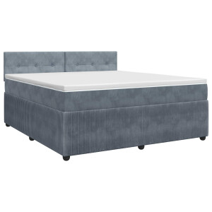 vidaXL Boxspringbed met matras Donkergrijs 140 x 200 cm Fluweel