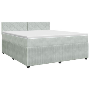 vidaXL Boxspringbed met matras Lichtgrijs 140 x 200 cm Fluweel