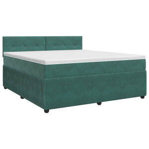 vidaXL Boxspringbed met matras Donkergroen 180 x 200 cm Fluweel