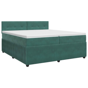 vidaXL Boxspringbed met matras Donkergroen 200 x 200 cm Fluweel