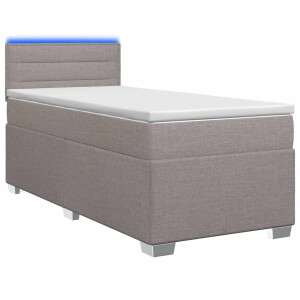 vidaXL Boxspring Bed met Matras en LED Taupe 80 x 200 cm Stof