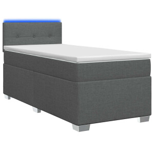vidaXL Boxspring Bed met Matras en LED Donkergrijs 80 x 200 cm Stof