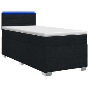 vidaXL Boxspring Bed met Matras en LED Zwart 100 x 200 cm Stof