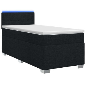 vidaXL Boxspring Bed met Matras en LED Zwart 100 x 200 cm Stof