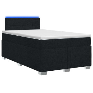 vidaXL Boxspring Bed met Matras en LED Zwart 120 x 190 cm Stof
