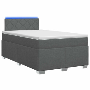 vidaXL Boxspring Bed met Matras en LED Donkergrijs 120 x 200 cm Stof