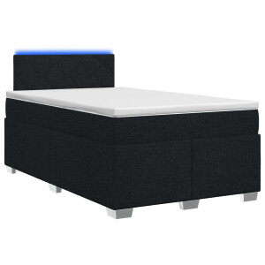 vidaXL Boxspring Bed met Matras en LED Zwart 120 x 200 cm Stof