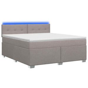 vidaXL Boxspring Bed met Matras en LED Taupe 140 x 190 cm Stof