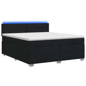 vidaXL Boxspring Bed met Matras en LED Zwart 180 x 200 cm Stof