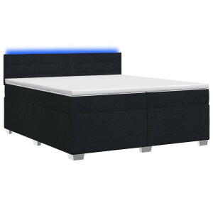 vidaXL Boxspring Bed met Matras en LED Zwart 200 x 200 cm Stof