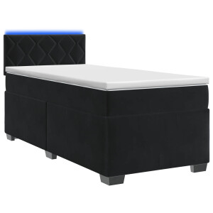 vidaXL Boxspring Bed met Matras en LED Zwart 90 x 200 cm fluweel