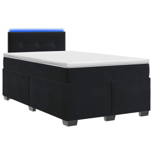 vidaXL Boxspring Bed met Matras en LED Zwart 120 x 190 cm fluweel
