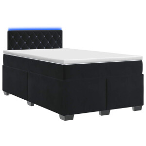 vidaXL Boxspring Bed met Matras en LED Zwart 120 x 200 cm fluweel