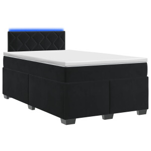 vidaXL Boxspring Bed met Matras en LED Zwart 120 x 200 cm fluweel