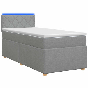 vidaXL Boxspringbed met matras Lichtgrijs 80 x 200 cm Stof