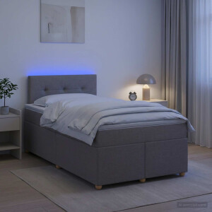 vidaXL Boxspringbed met matras met hoofdeinde Taupe 120 x 200 cm Stof