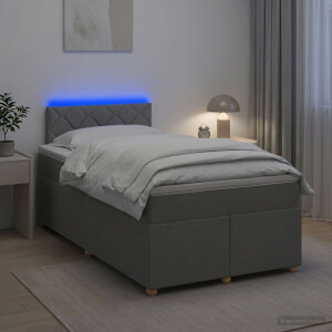 vidaXL Boxspringbed met matras Lichtgrijs 120 x 190 cm Stof