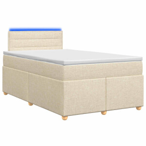 vidaXL Boxspringbed met matras Crèmekleurig 120 x 200 cm Stof