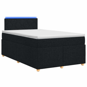 vidaXL Boxspringbed met matras met hoofdeinde Zwart 120 x 200 cm Stof