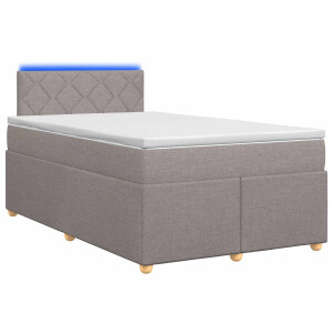 vidaXL Boxspringbed met matras met hoofdeinde Taupe 120 x 200 cm Stof
