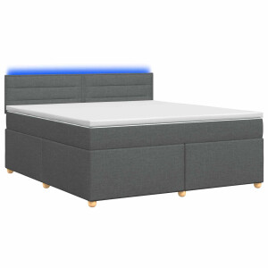 vidaXL Boxspringbed met matras Donkergrijs 140 x 190 cm Stof