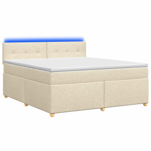 vidaXL Boxspringbed met matras Crèmekleurig 140 x 190 cm Stof