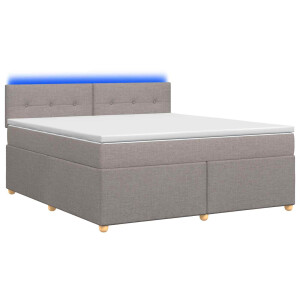 vidaXL Boxspringbed met matras met hoofdeinde Taupe 160 x 200 cm Stof