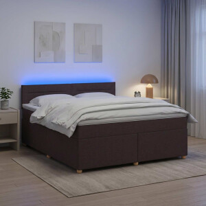 vidaXL Boxspringbed met matras Donkerbruin 140 x 200 cm Stof