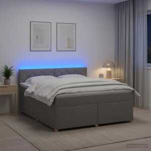 vidaXL Boxspringbed met matras Lichtgrijs 180 x 200 cm Stof