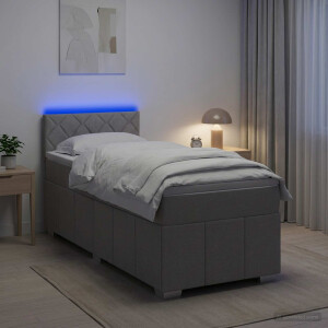 vidaXL Boxspringbed met matras Lichtgrijs 100 x 200 cm Stof