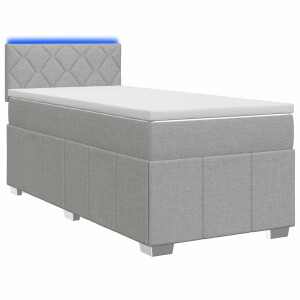 vidaXL Boxspringbed met matras Lichtgrijs 80 x 200 cm Stof