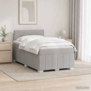 vidaXL Boxspringbed met matras Lichtgrijs 120 x 190 cm Stof