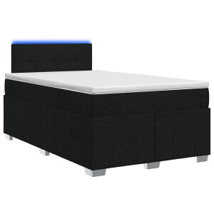 vidaXL Boxspringbed met matras met hoofdeinde Zwart 120 x 190 cm Stof