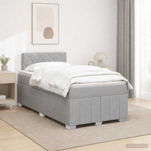 vidaXL Boxspringbed met matras Lichtgrijs 120 x 190 cm Stof