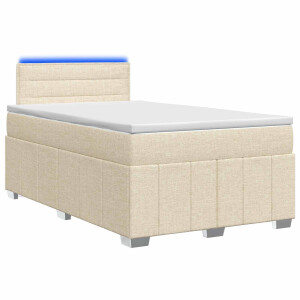vidaXL Boxspringbed met matras Crèmekleurig 120 x 200 cm Stof