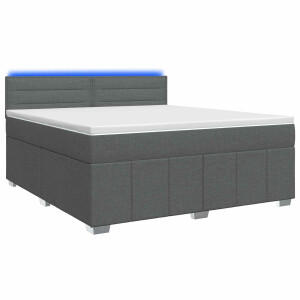 vidaXL Boxspringbed met matras Donkergrijs 140 x 190 cm Stof