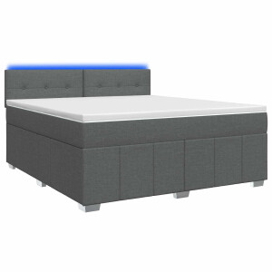 vidaXL Boxspringbed met matras Donkergrijs 140 x 190 cm Stof