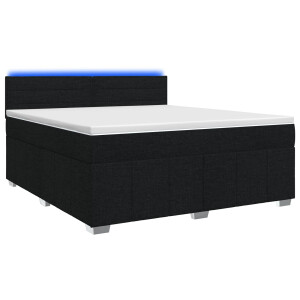 vidaXL Boxspringbed met matras met hoofdeinde Zwart 160 x 200 cm Stof