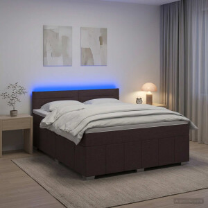 vidaXL Boxspringbed met matras Donkerbruin 140 x 200 cm Stof
