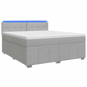 vidaXL Boxspringbed met matras Lichtgrijs 180 x 200 cm Stof