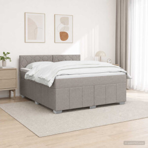 vidaXL Boxspringbed met matras met hoofdeinde Taupe 180 x 200 cm Stof
