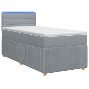 vidaXL Boxspringbed met matras Lichtgrijs 80 x 200 cm Stof