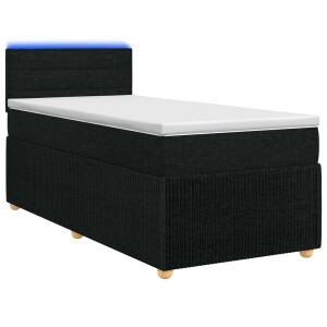 vidaXL Boxspringbed met matras met hoofdeinde Zwart 80 x 200 cm Stof
