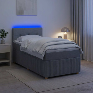 vidaXL Boxspringbed met matras Lichtgrijs 100 x 200 cm Stof